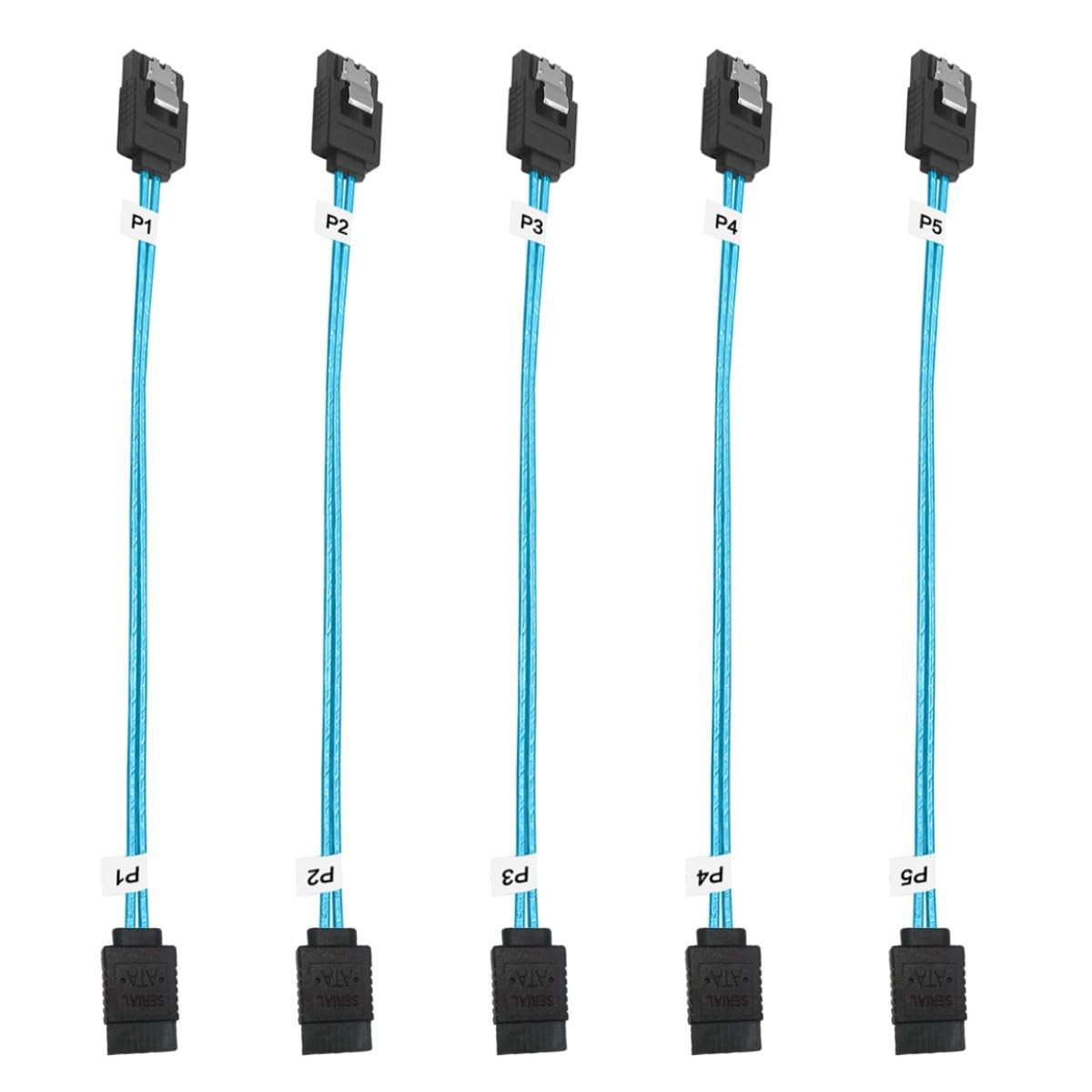 5Pack SATA III Cable:8 inch Short-SATA Cable Thin 0.2M, Straight | Slim Flexible