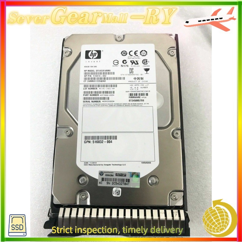 New FOR HPE 653951-001 450GB 652615-B21 SAS G8 G9 Server Hard Disk 15K 3.5
