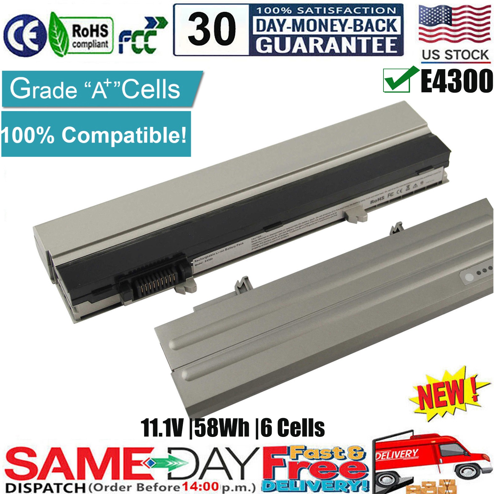 Battery for Dell Latitude E4300 E4310 312-0822 312-0823 HW905 FM332 XX327 XX33