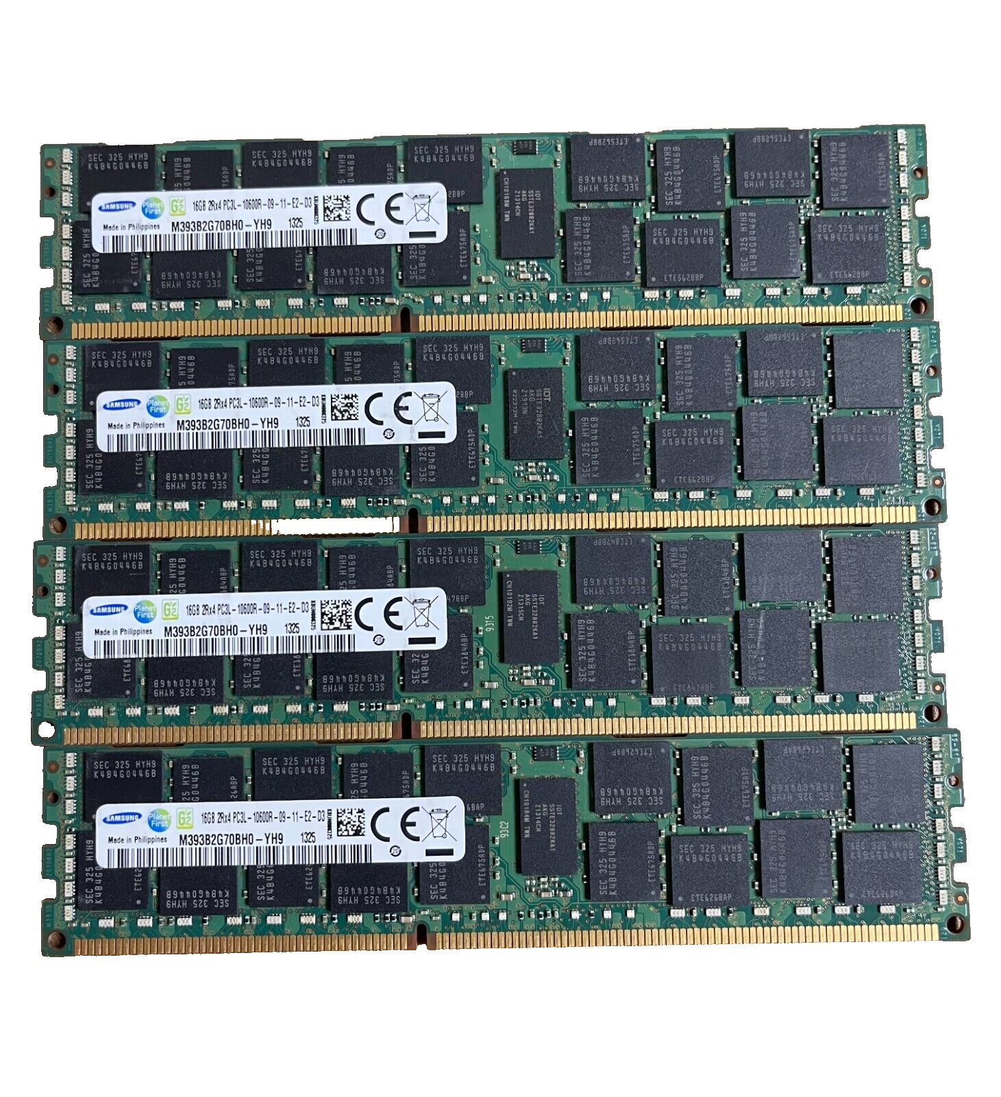 Samsung 64GB (16GBx4) 2Rx4 PC3L-10600R DDR3 1333MHz ECC REG RDIMM Server Memory