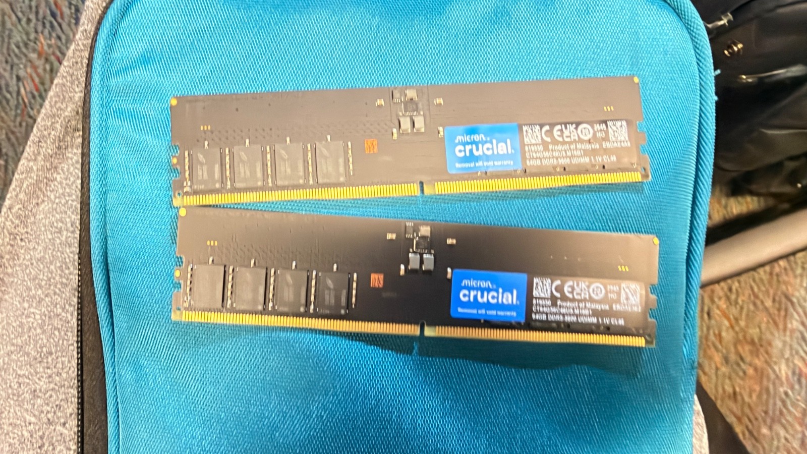 USED Crucial Pro 128GB Kit (2x64GB) DDR5 RAM, 5600MHz UDIMM Desktop RAM no box