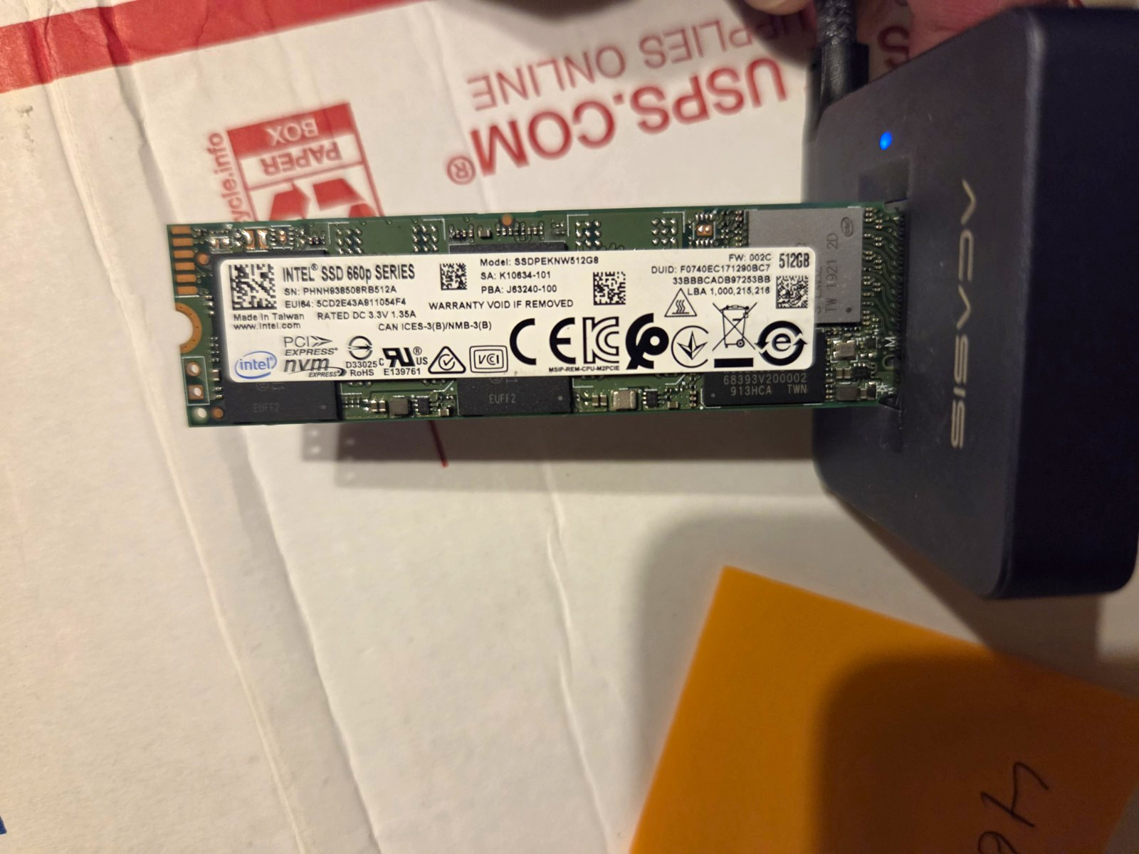 Intel 660p Series 512GB M.2 NVMe PCIe Internal SSD SSDPEKNW512G8