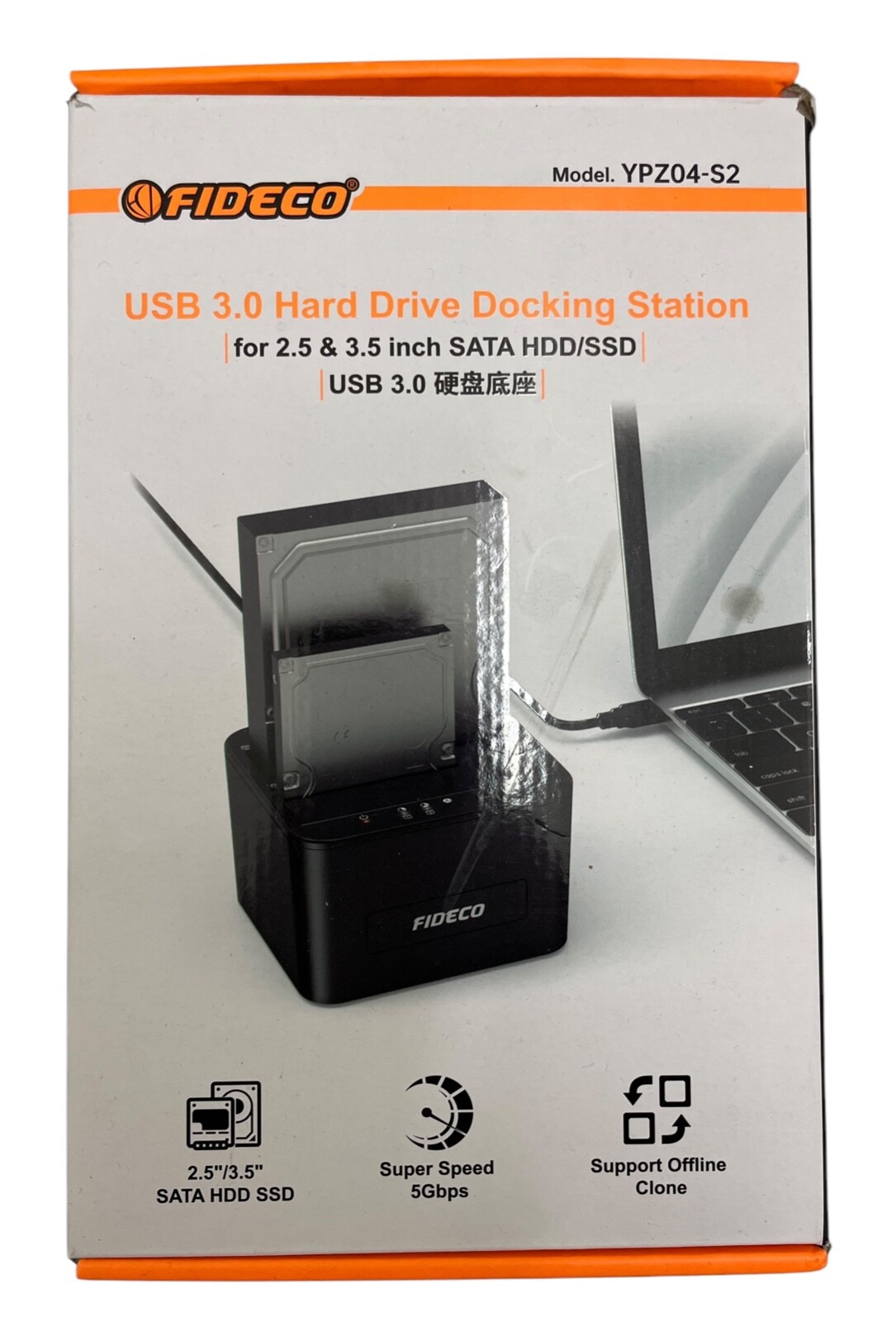 NEW Fideco USB3.0 HDD Docking Station For 2.5/3.5 Model: YPZ04-S2