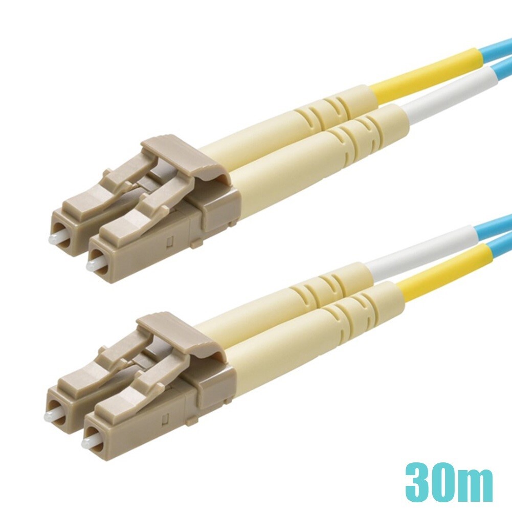 30M LC UPC to LC UPC Fiber Optic OM3 Duplex 50/125 MultiMode Optical Patch Cable