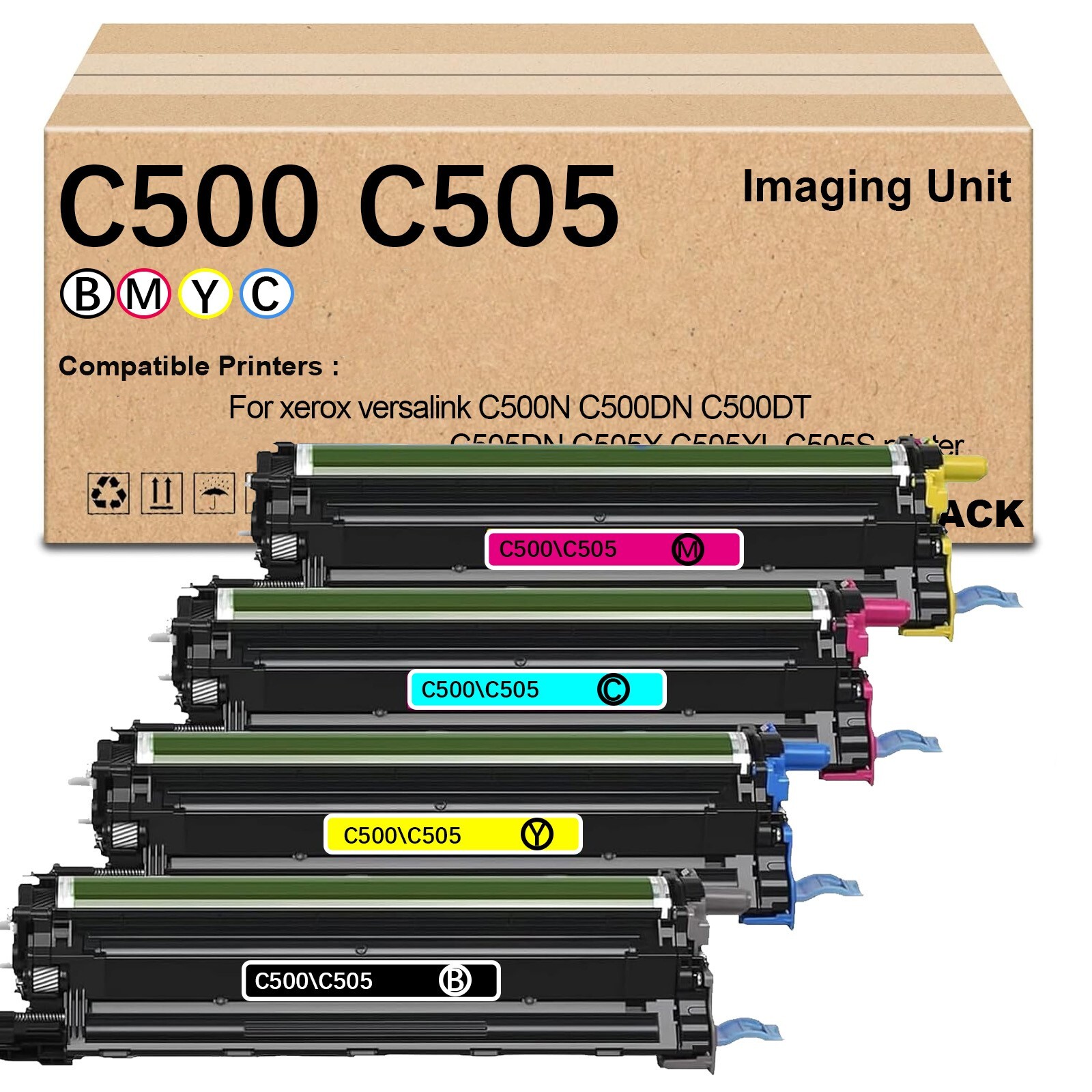 4 Pack C500 C505 Imaging Unit for Xerox 108R01481 108R01482 108R01483 108R01484