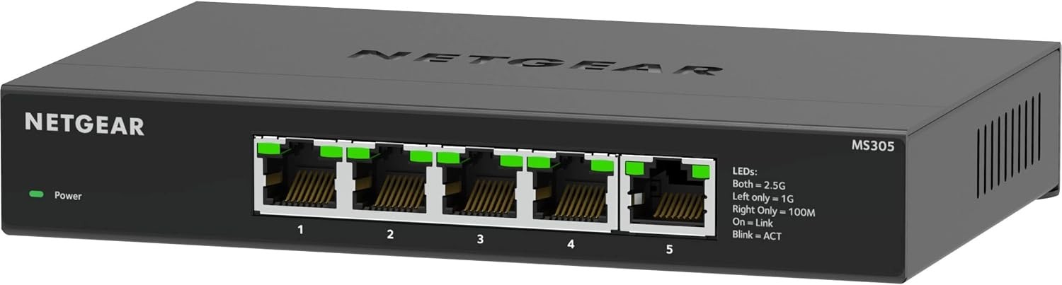 5-Port 2.5G Multi-Gigabit Ethernet Unmanaged Network Switch MS305 With 5 x
