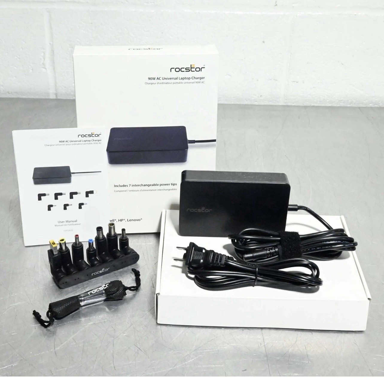 Rocstor Y0PS90-B 90W AC Universal Laptop Charger For DELL/HP/LENOVO - NEW -