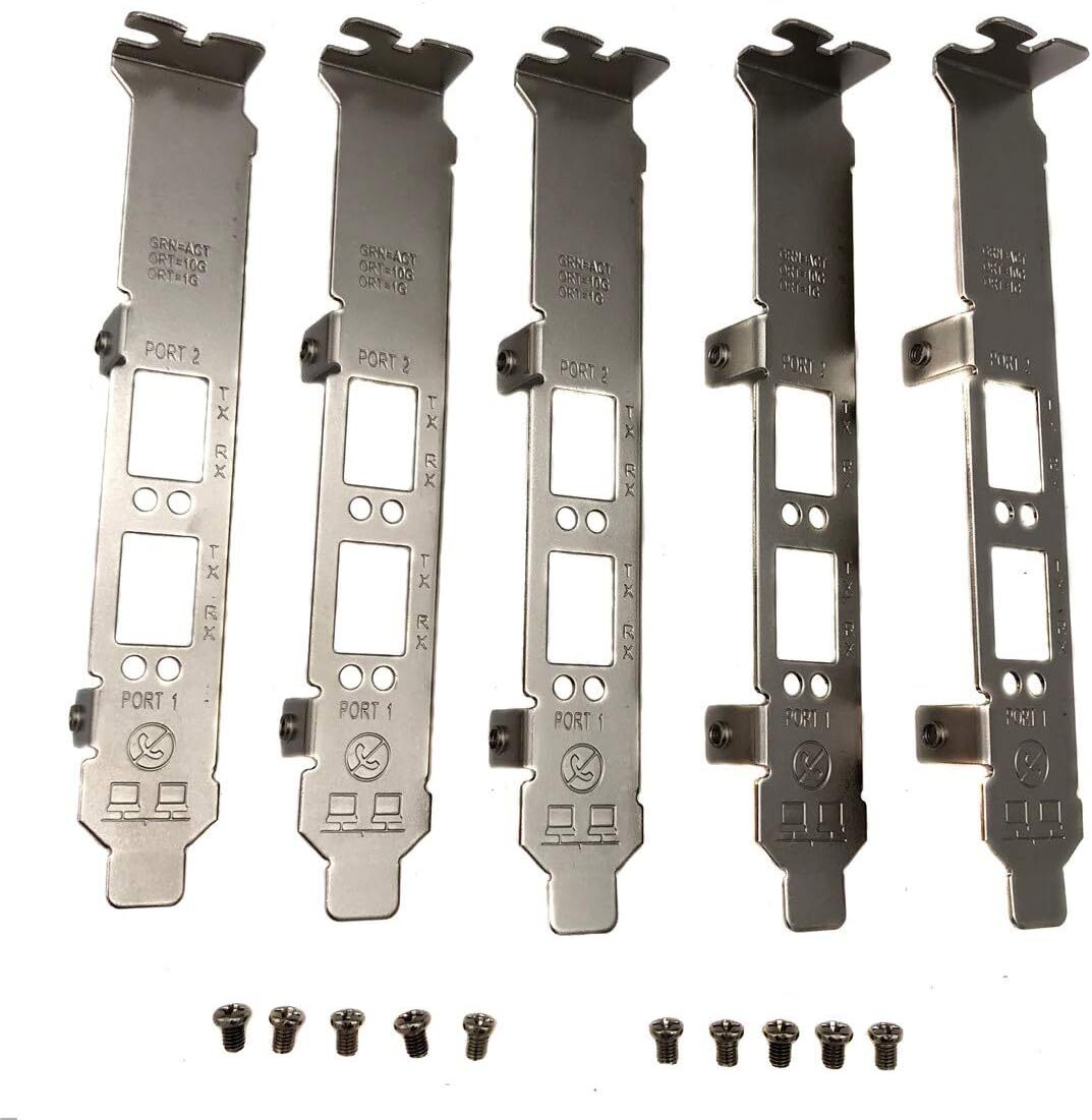 5PCS 57810s Full Height Brackets w/ Screws for Broadcom Fibre NIC