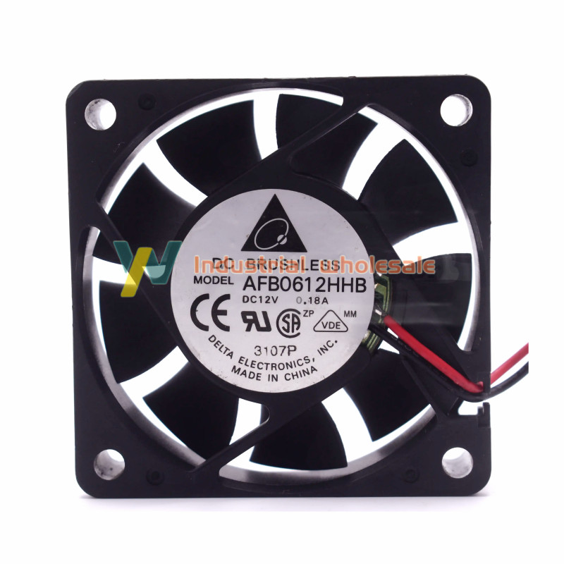 1pc brand new DELTA Fan AFB0612HHB DC12V 0.18A 6015 6CM 2 wire cooling fan