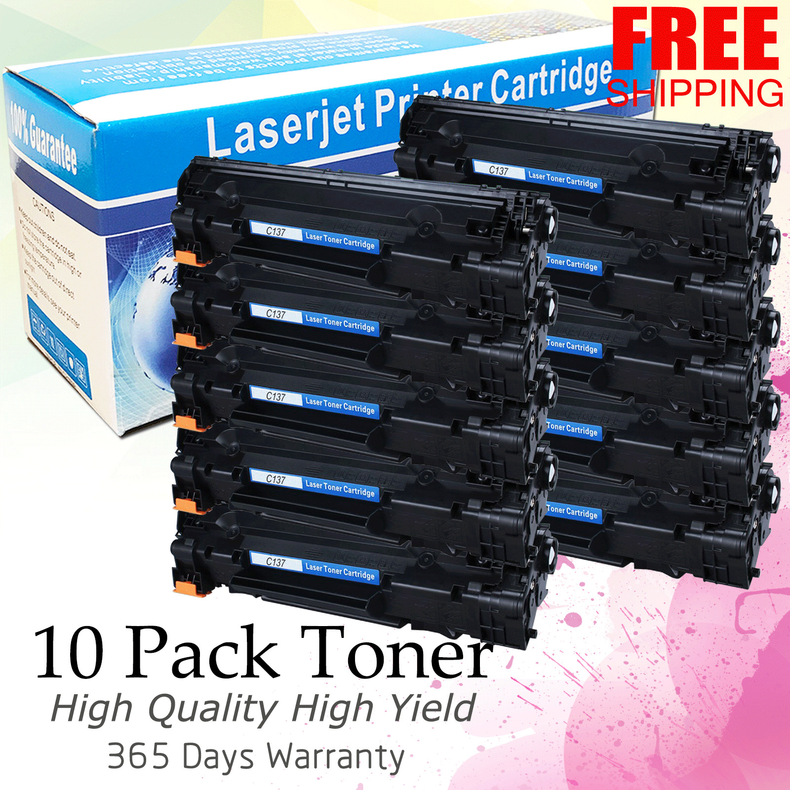 10-Pk/Pack 137 CRG137 9435B001 Toner for Canon 137 MF227dw MF232w MF236n MF249dw