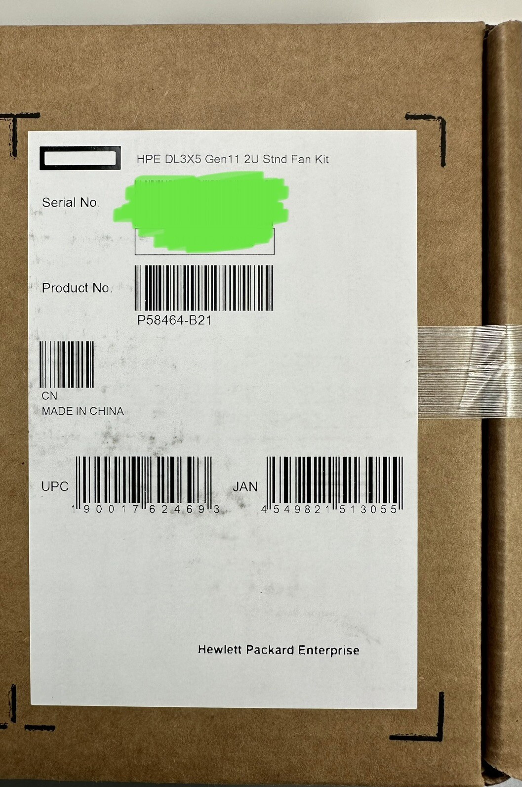 HPE P58464-B21 DL3X5 DL345 DL385 Gen11 2U Standard Fan Kit (Contains 1x fan)