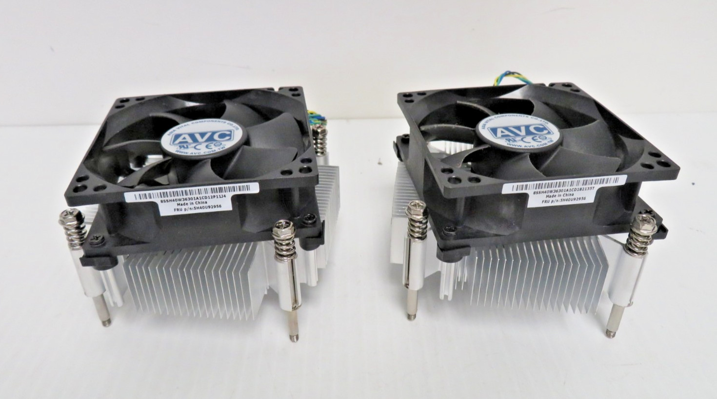 Lot of 2 Lenovo ThinkCentre IdeaCenter CPU Fan and Heatsink-65W 4 Pin 5H40U92956