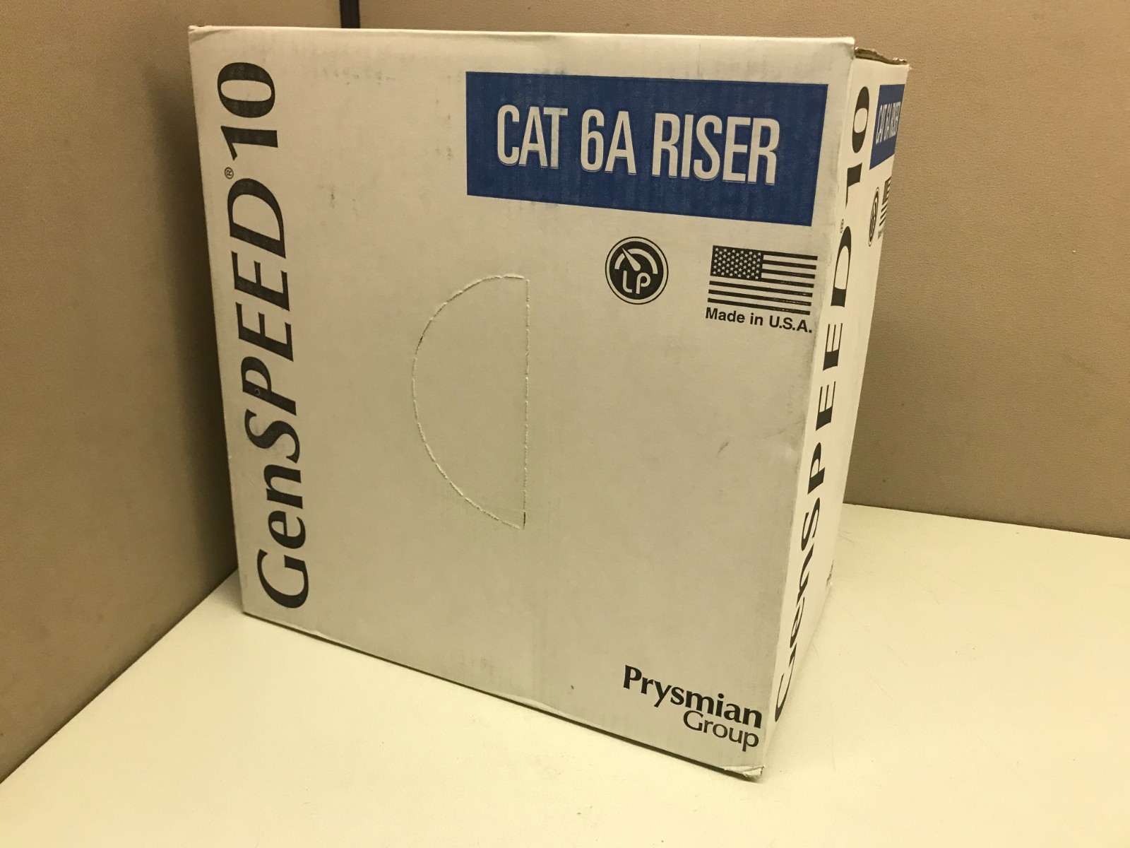 CASE 1000ft Prysmian GenSPEED 10 Cat 6A Riser Cable White 7143801 4pr 23AWG