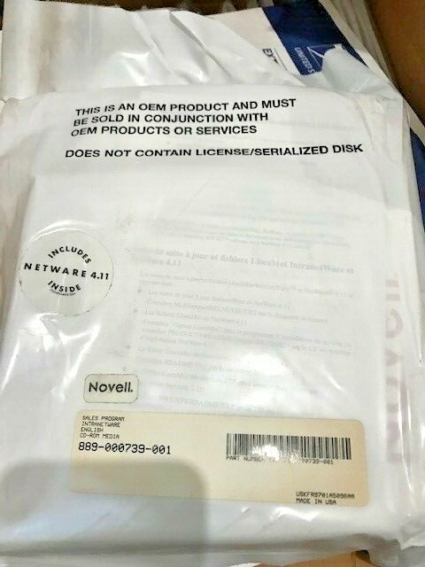 ULTRA RARE SEALED NOVELL NETWARE 4.11 WITH ALL BOOKS AND CD - NONE ON EBAY RM4