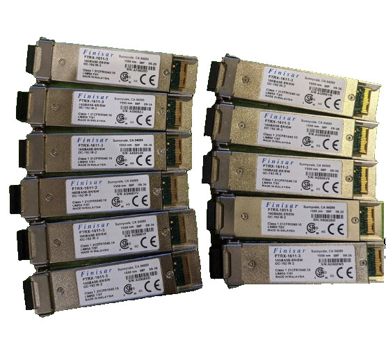LOT OF 11: Finisar FTRX-1611-3 10GBASE-ER/EW 1550nm SMF Transceiver Modules