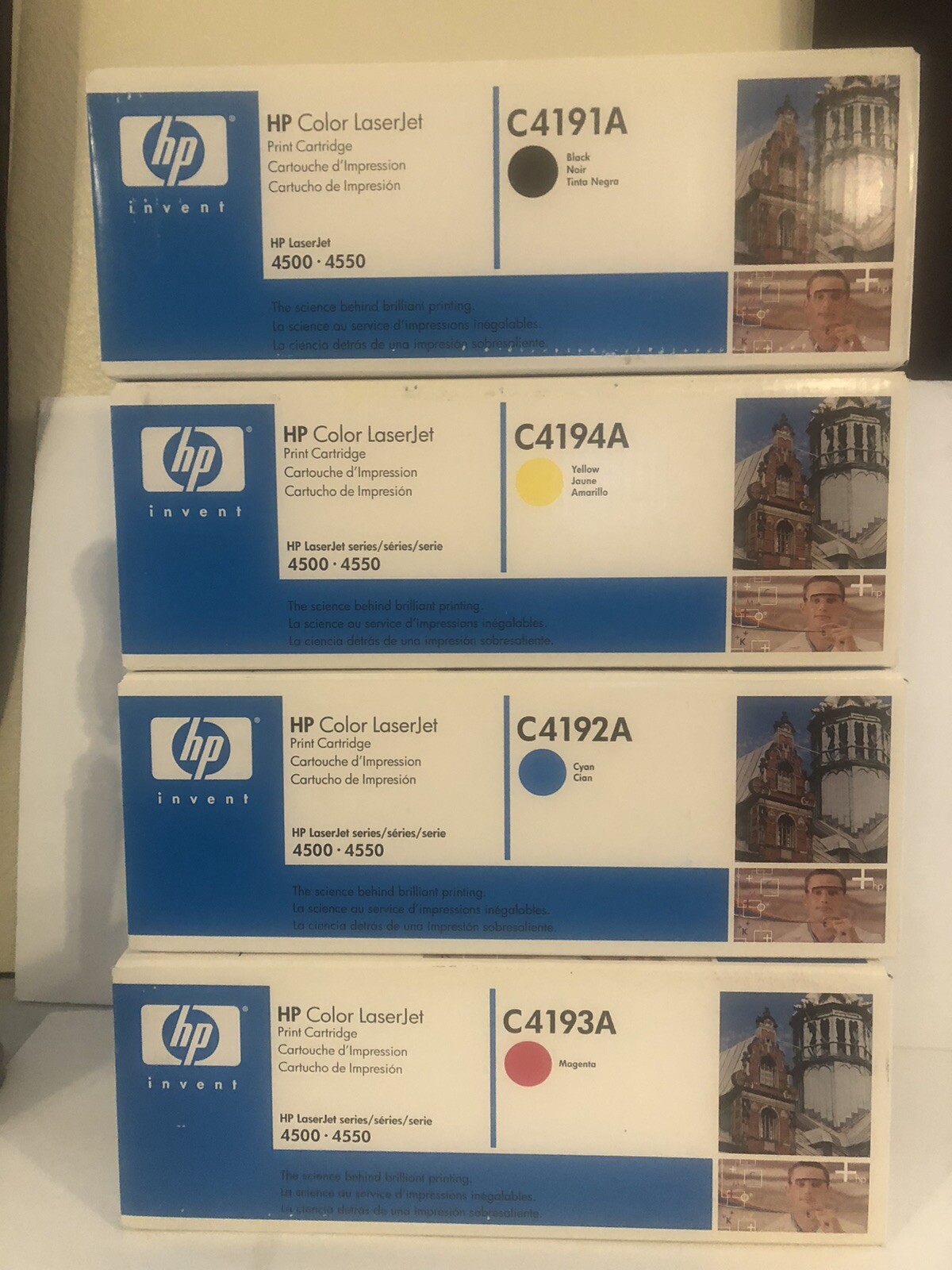 SET OF 4 HP Laserjet  C4192A C4191A C4193A  C4194A Toner Cartridge  4500 4550