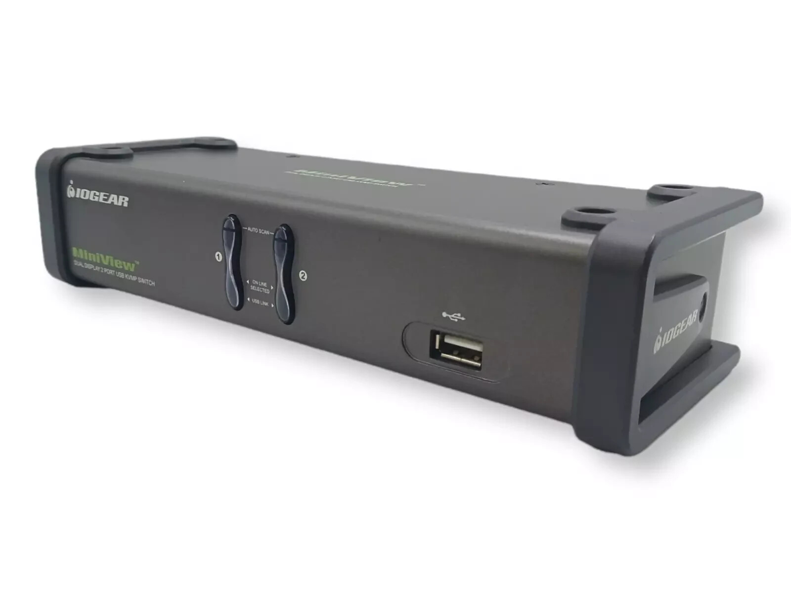 IOGEAR MiniView GCS1742 2-Port Dual View KVM Switch W / Power Supply *Free S/H