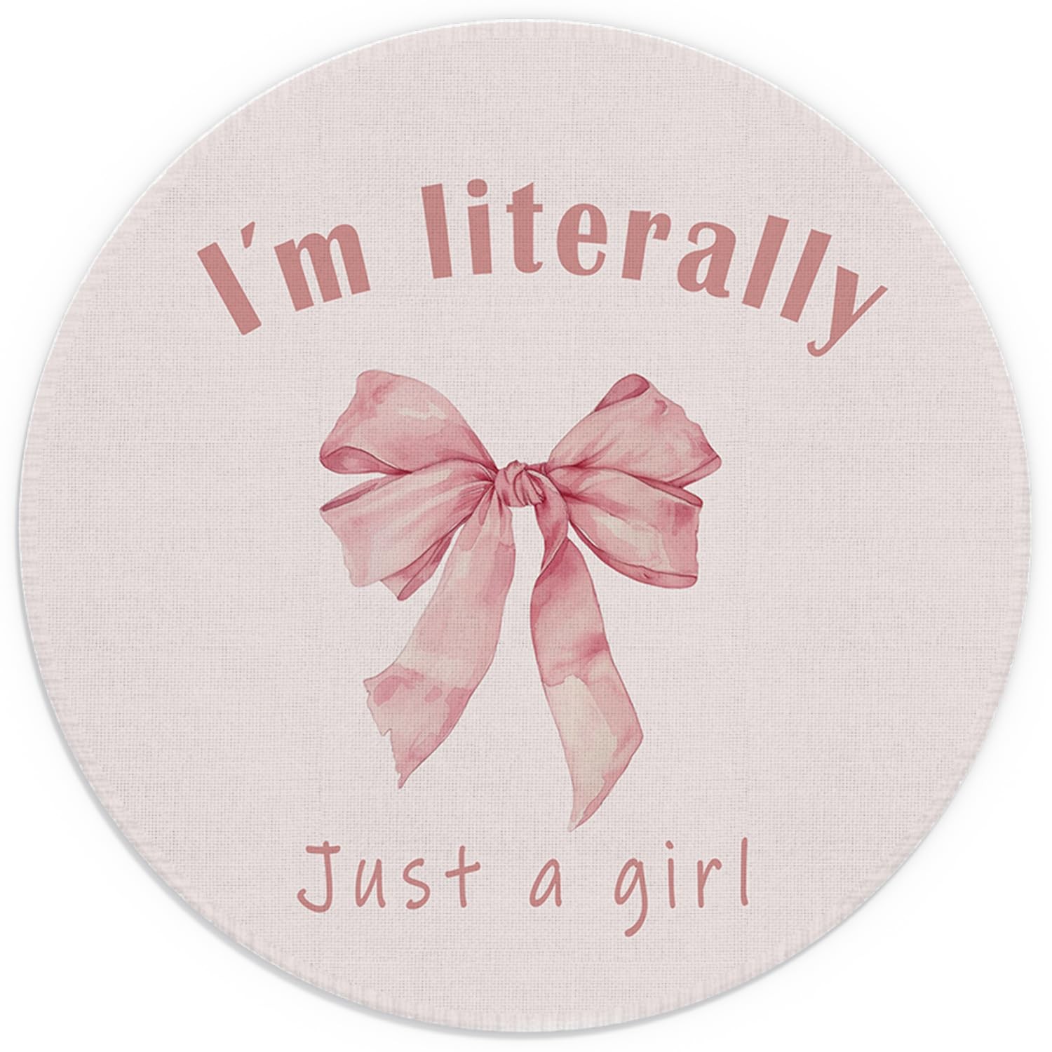 Coquette Preppy Pink Bow Mouse Pad Girly Desk Office Accessories 7.9x7.9 In