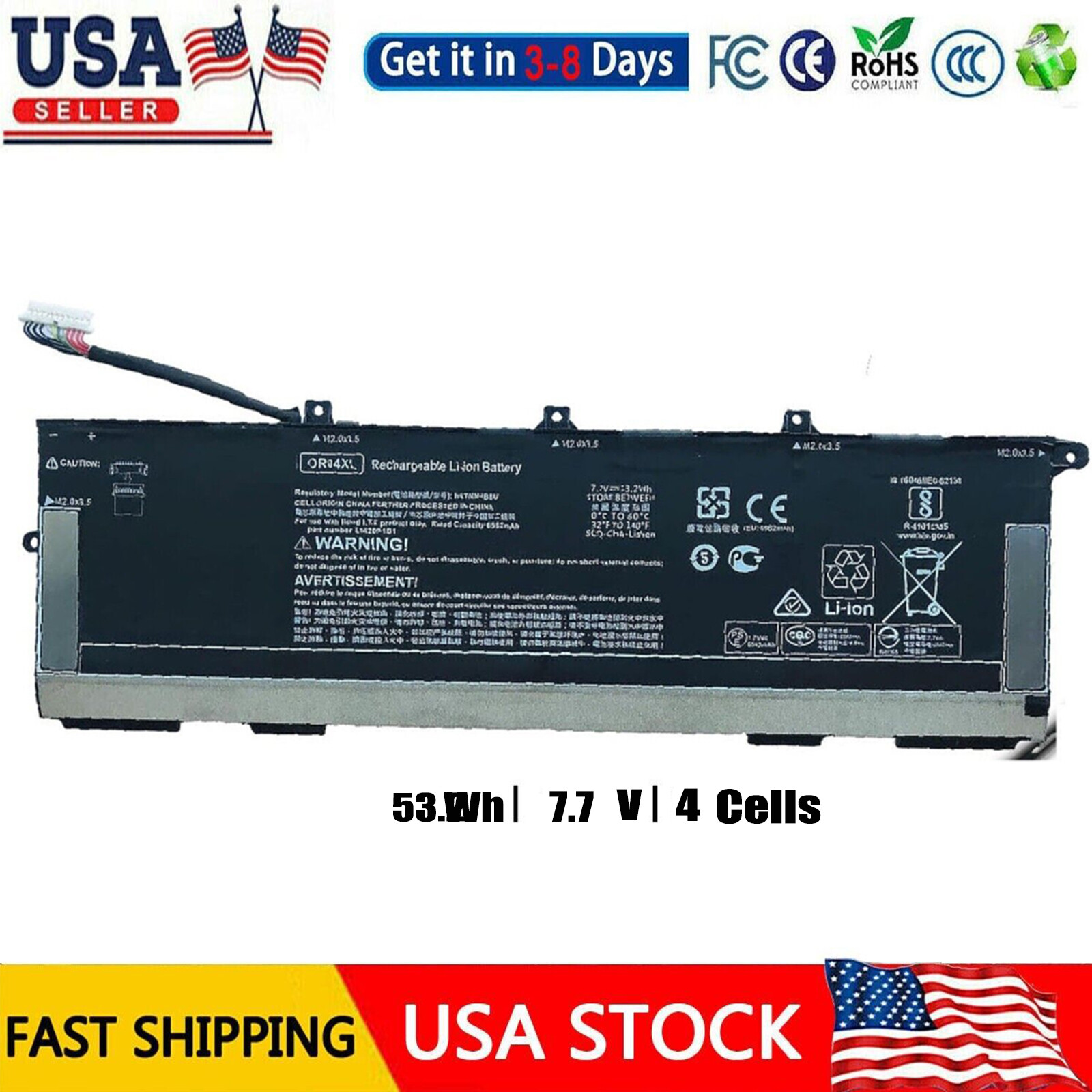 New HSTNN-IB8U OR04XL Laptop Battery FOR HP EliteBook x360 830 G5 G6 Series US