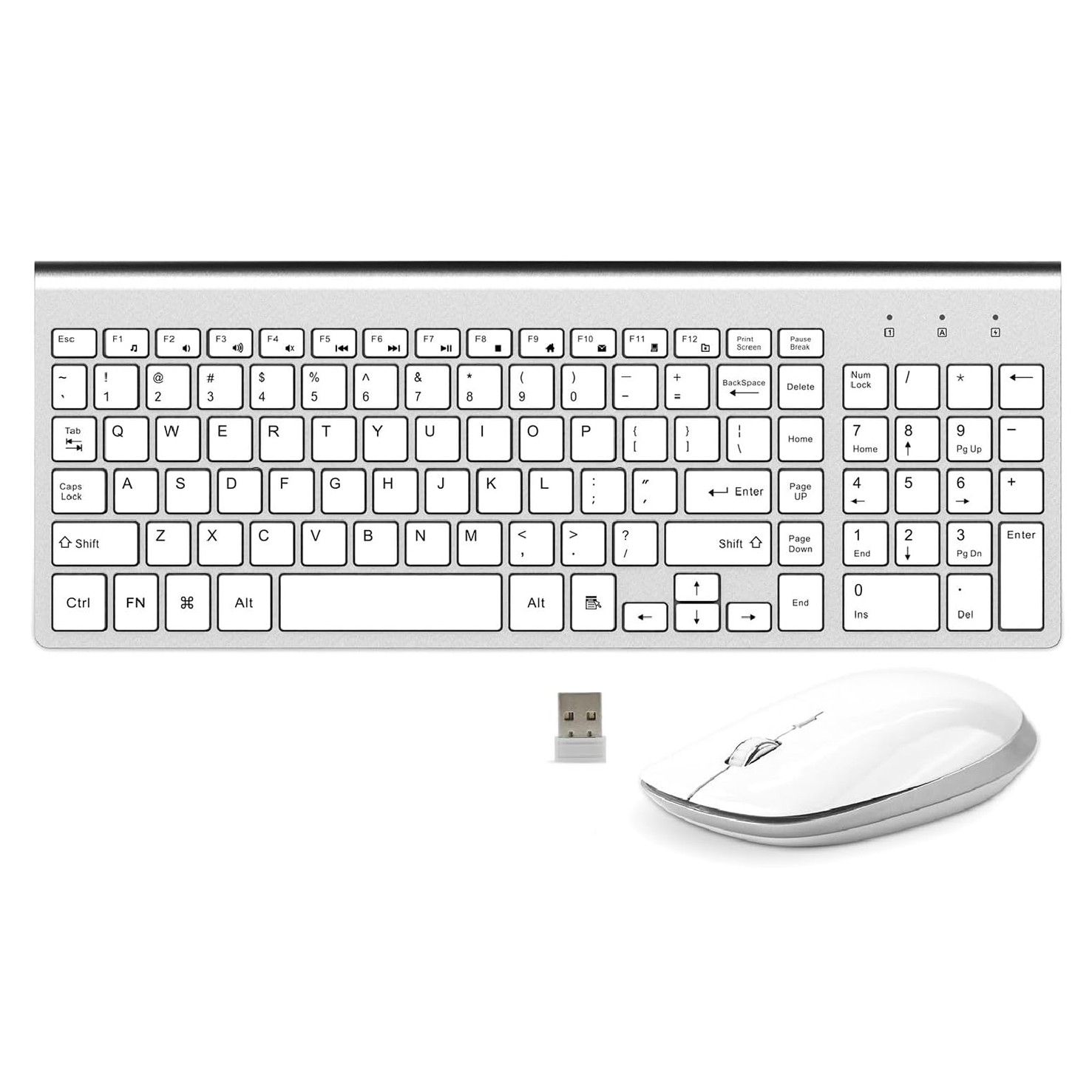 Silent Wireless Keyboard + Mouse Combo Set Ultra Slim 104 Keys For PC Laptop Mac