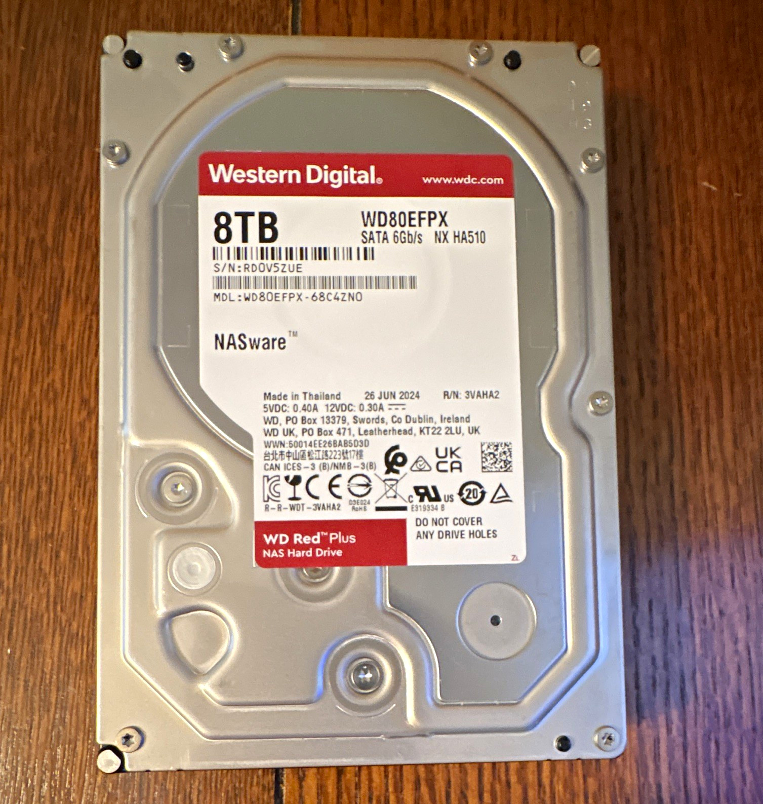Western Digital WD Red Plus 8TB 3.5" SATA III 5400RPM 256MB NAS HDD WD80EFPX