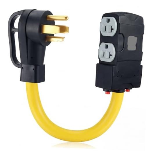 NEMA to 4X 5-20R/ 5-15R Dryer Distribution Adapter, 1.8 FT 14-30P