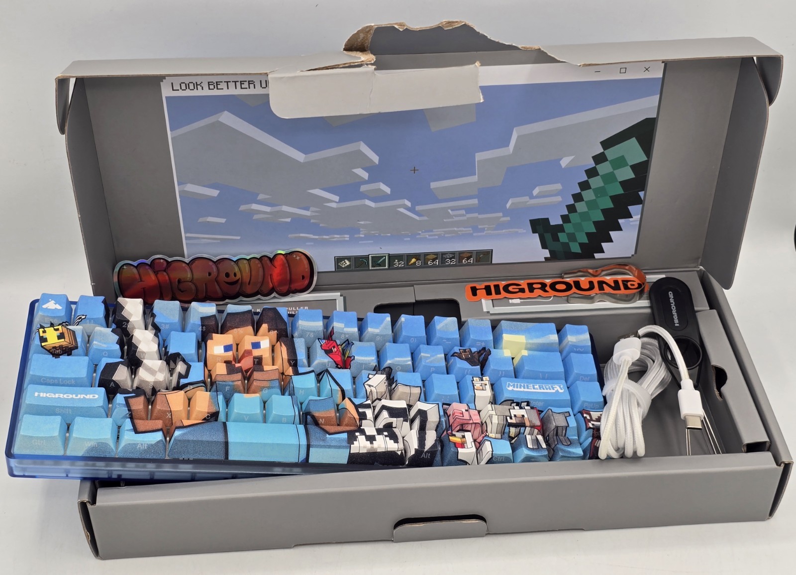 Minecraft Hi ground Keyboard, Gaming Keyboard - USED ONE TIME - Complete