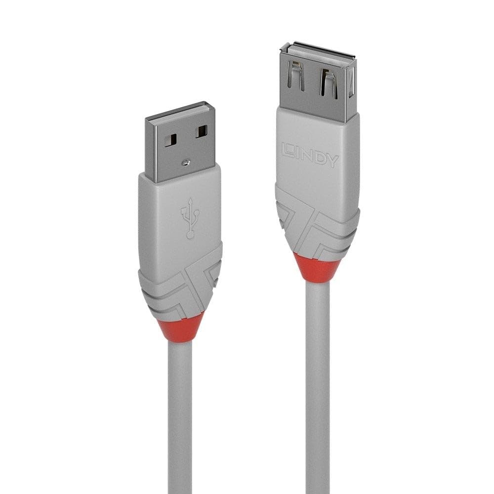 LINDY 36712 USB 2.0 Type A Extension Cable, Anthra Line - Grey, 1m 1m Anthra Lin