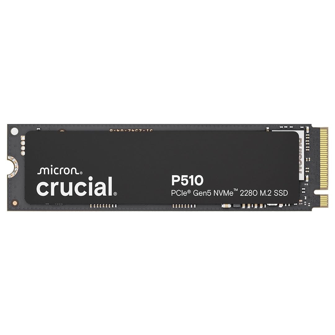 Crucial P510 PCIe Gen5 NVMe 1TB SSD, Up to Without Heatsink, Black