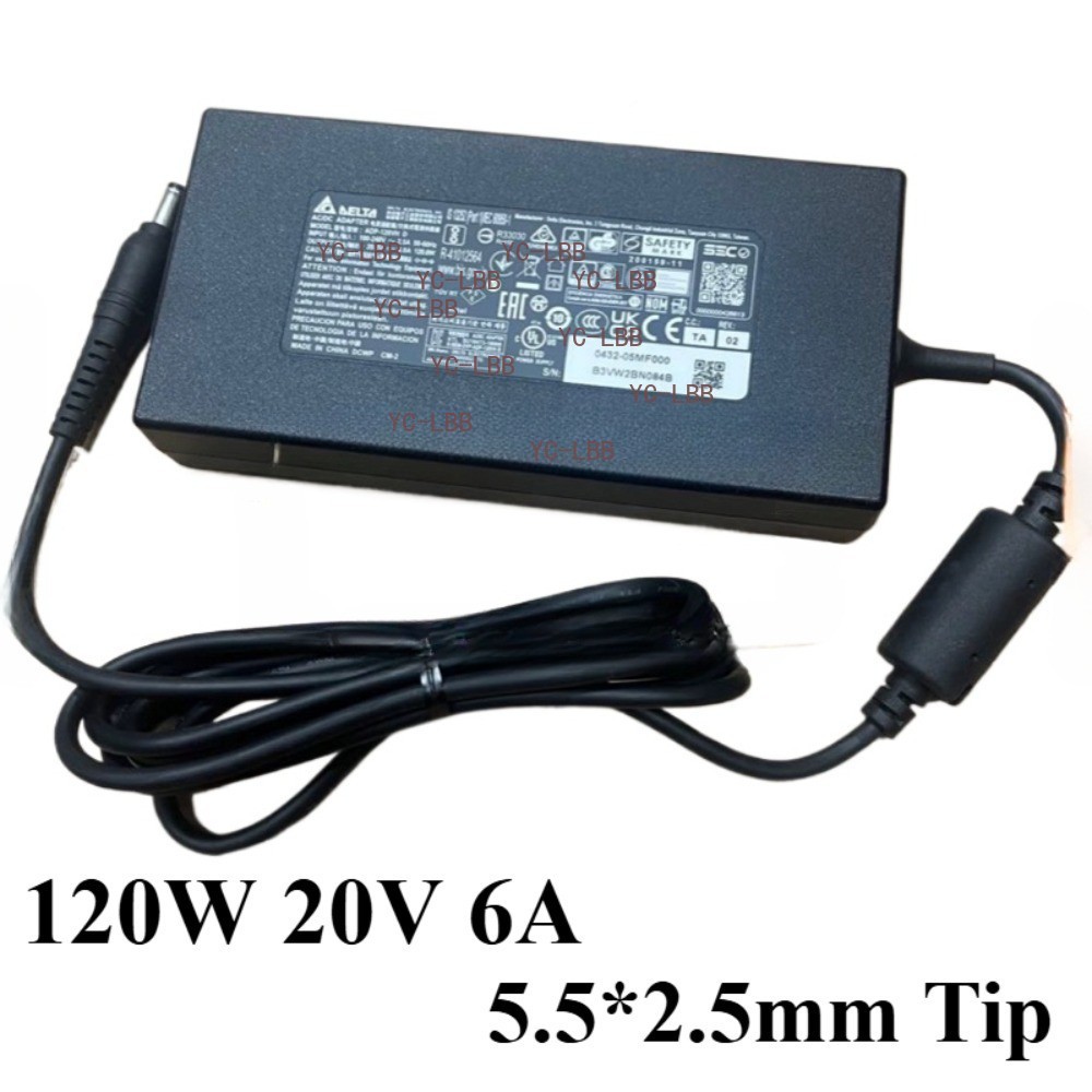 Genuine Delta 120W 20V 6A Charger ADP-120VH D 5.5*2.5mm AC Adapter Power Supply