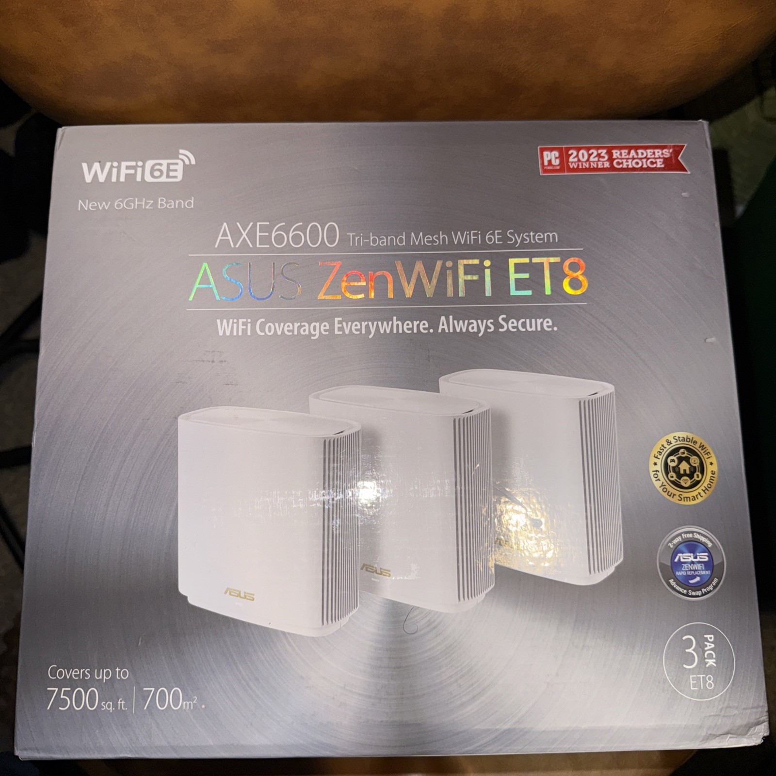 ASUS ZenWiFi Whole-Home Tri-band Mesh WiFi 6E System (ET8 3PK), BRAND NEW