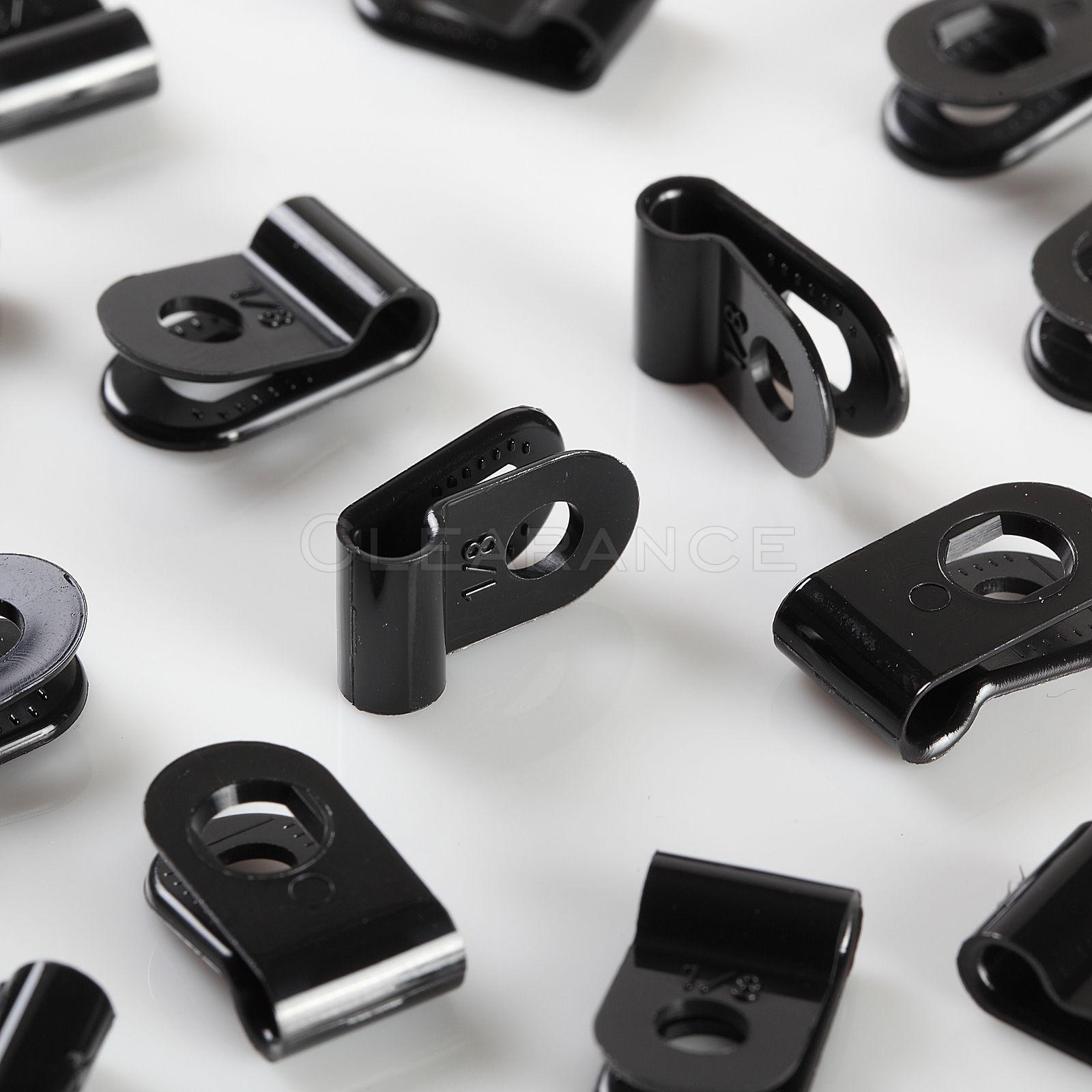 100 PACK 1/8" CABLE CLAMPS BLACK UV RESISTANT HOSE WIRE ELECTRICAL CC125