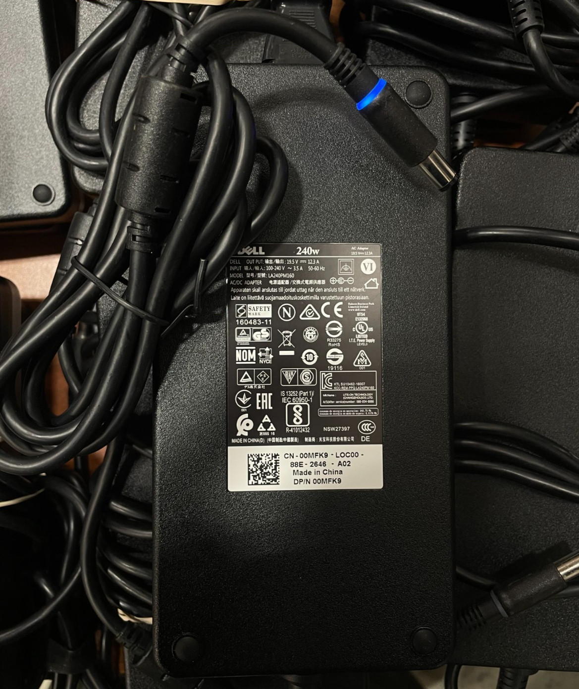 (Lot of 10) Dell 240W 19.5V 12.3A AC Adapter Charger - Tested/Working  #21