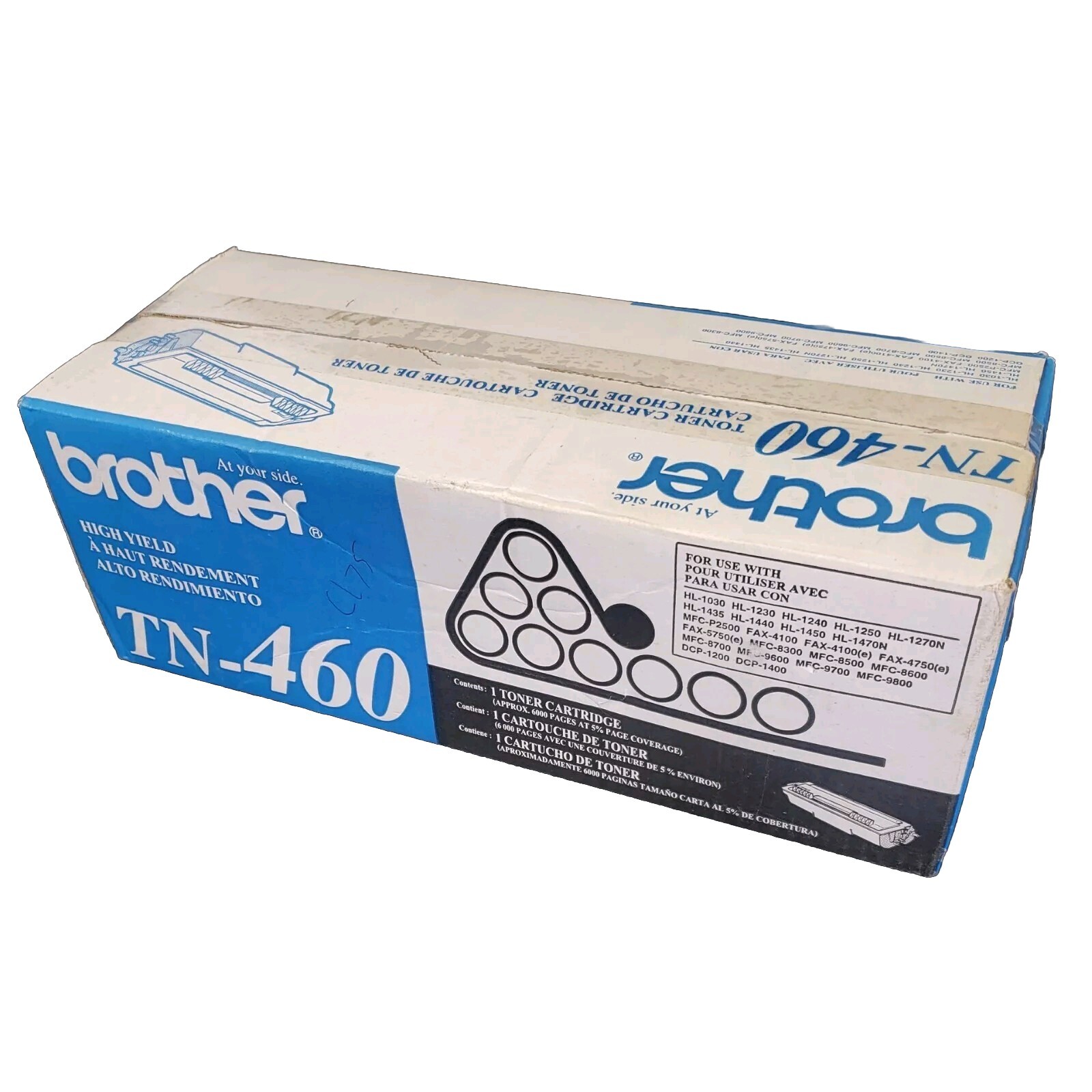 Brother TN-460 Black Toner Cartridge 6K-Page MFC-9850 HL-1250 DCP-1400 TB460
