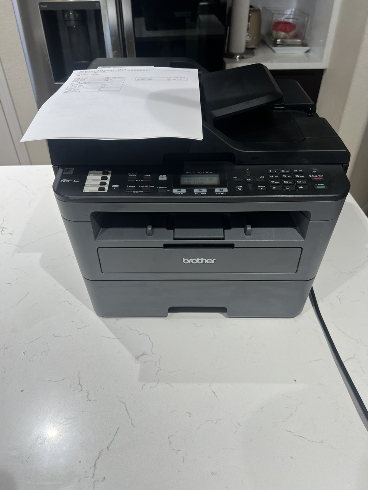 Brother MFC-L2710DW Wireless Monochrome Laser All-in-One Printer With Cord 
