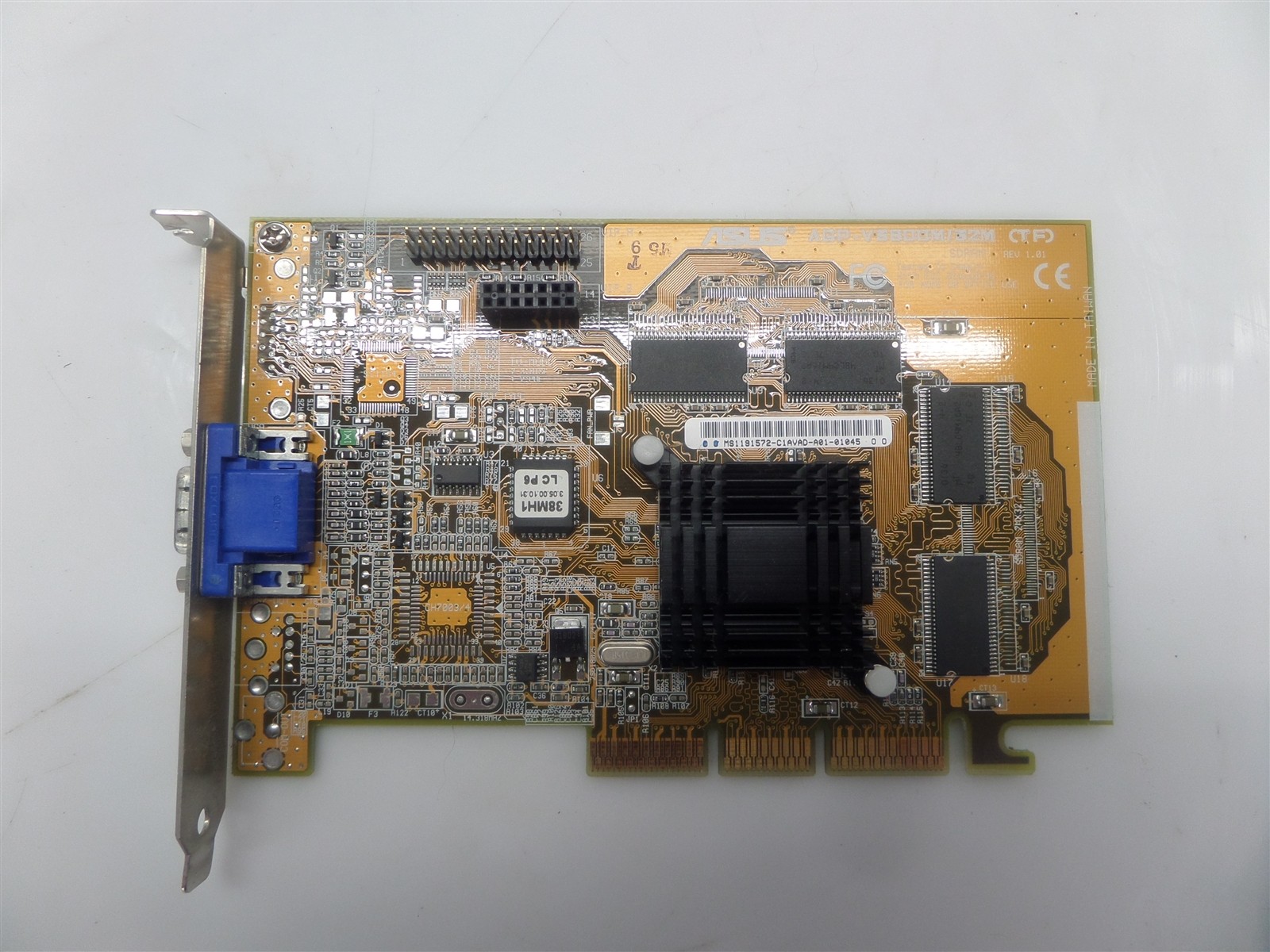 Vintage Asus V3800M/32M AGP Video Card 5185-5340