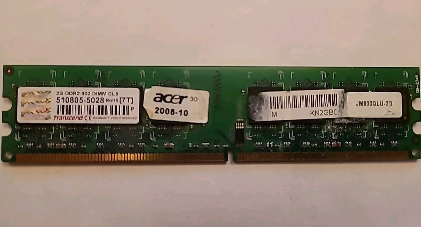 Transcend 2GB 2RX8 800MHz DDR2 DIMM 510805-5028 JM800QLU-2G Memory RAM