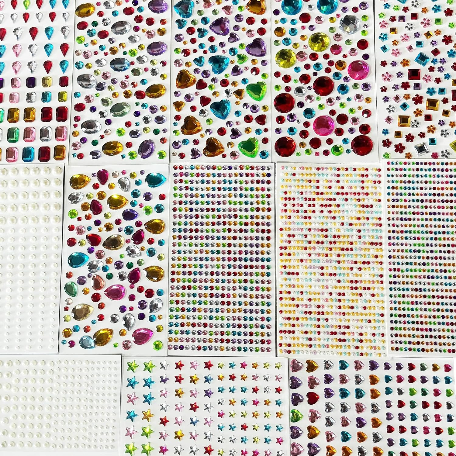 3166PCS Self Adhesive Gem Stickers for Crafts