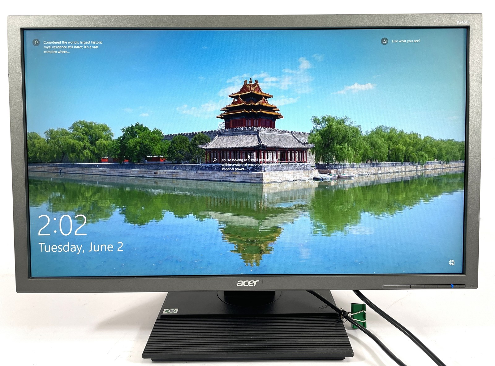 24" Acer B246HL UM.FB6AA.007 LED Monitor w/ Adjustable Stand