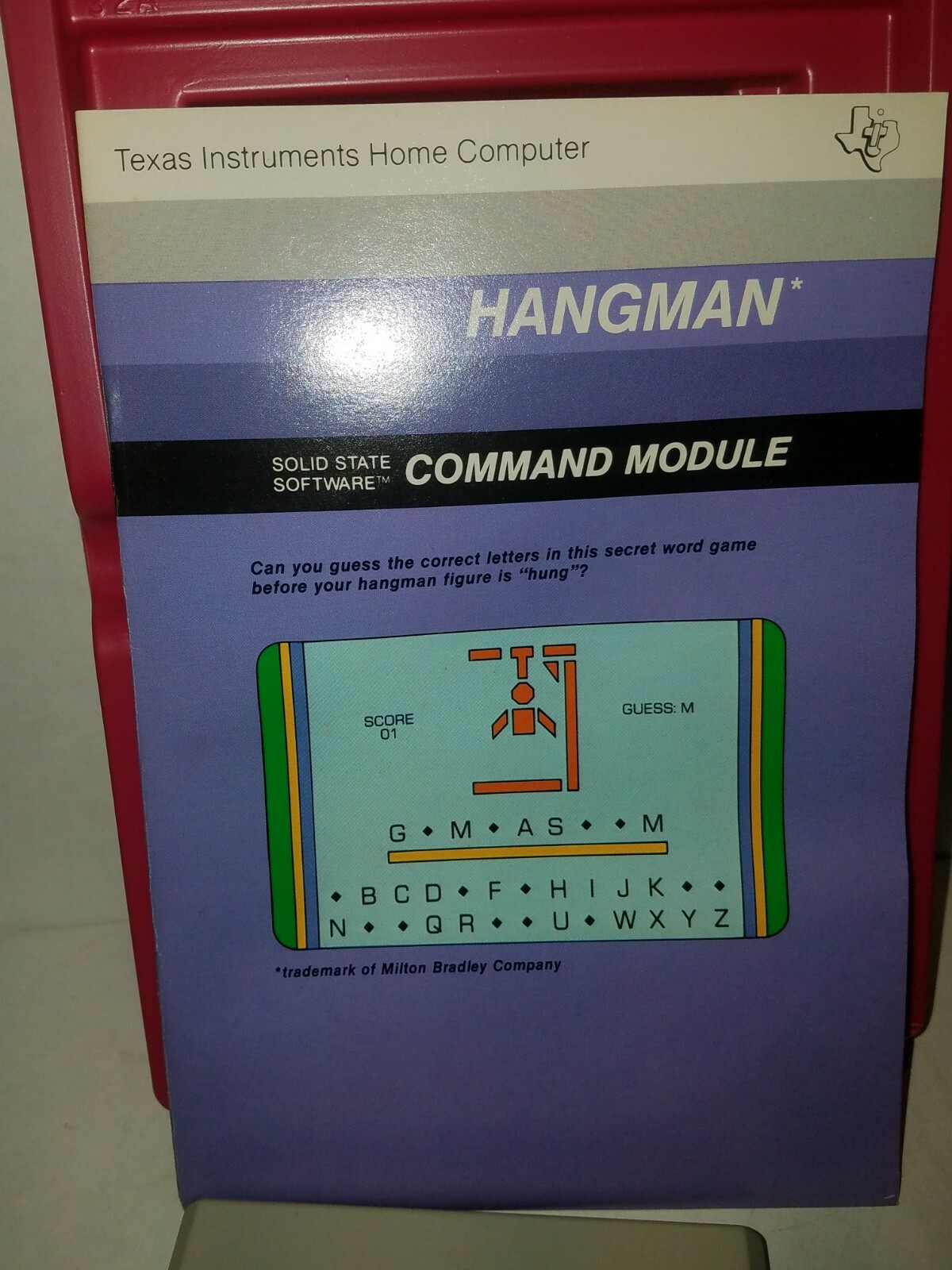 Hangman TI-99/4A Game Part No. PHM3037 - Original & Ready For Action