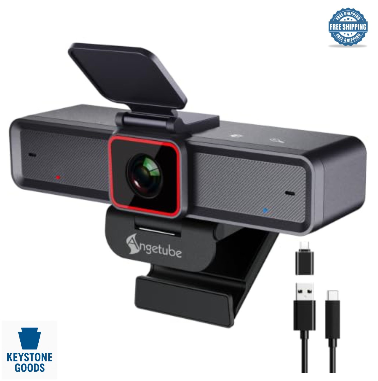 4K Webcam 1080p 60fps USB 3.0 PDAF Autofocus 5X Zoom Privacy Cover Microphone