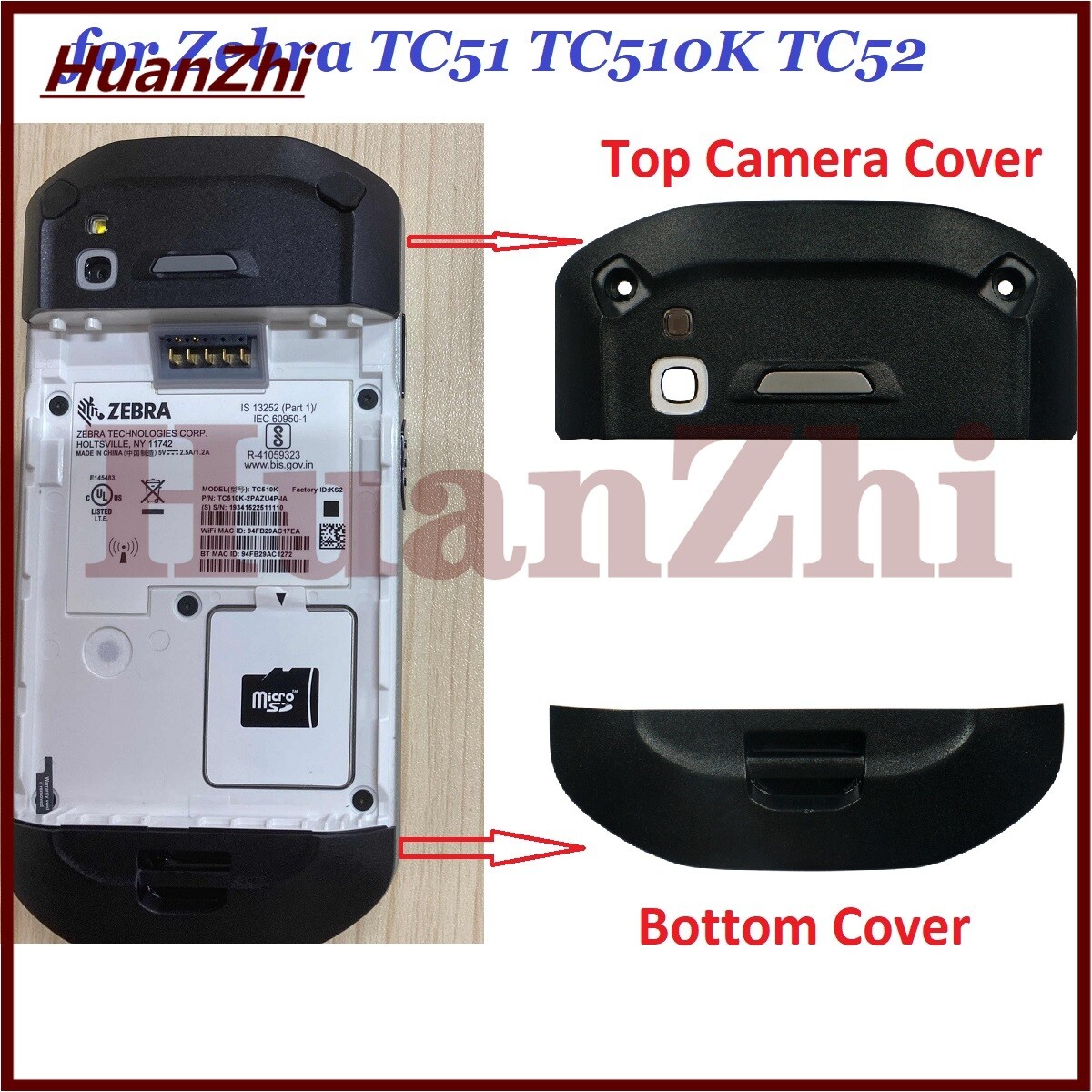 Top Camera Cover + Bottom Cover Set for Zebra  TC51 TC510K TC52 NEW Part