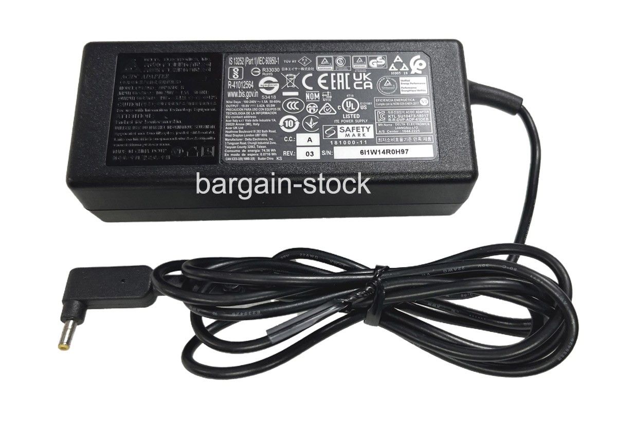 Original Delta ADP-65DE B 19V 3.42A 65W Acer Laptop AC Adapter Charger 3.0*1.1mm