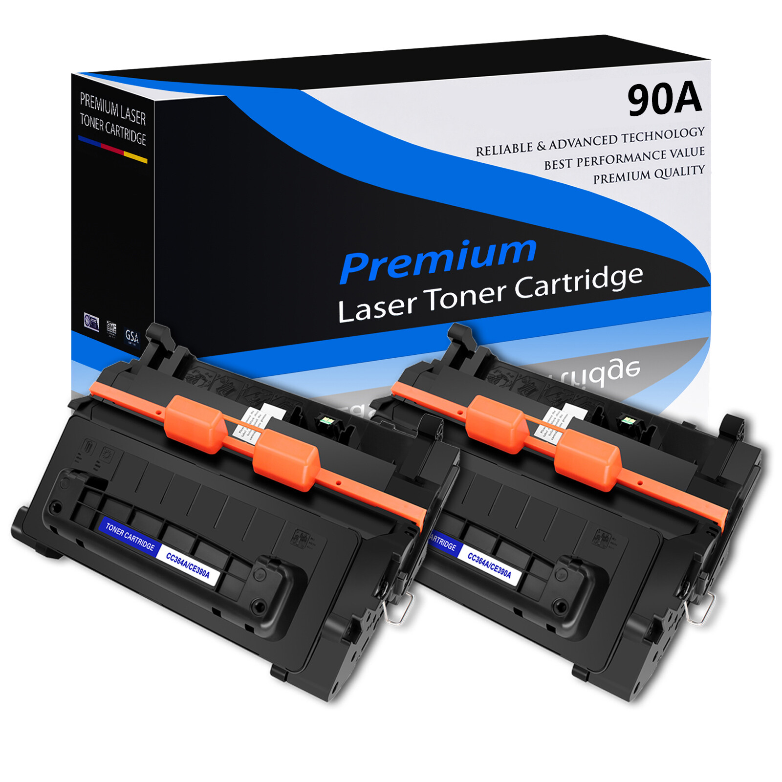 2 PACK - CE390A / 90A Toner for HP LaserJet Enterprise 600 M602x M601n M603xh