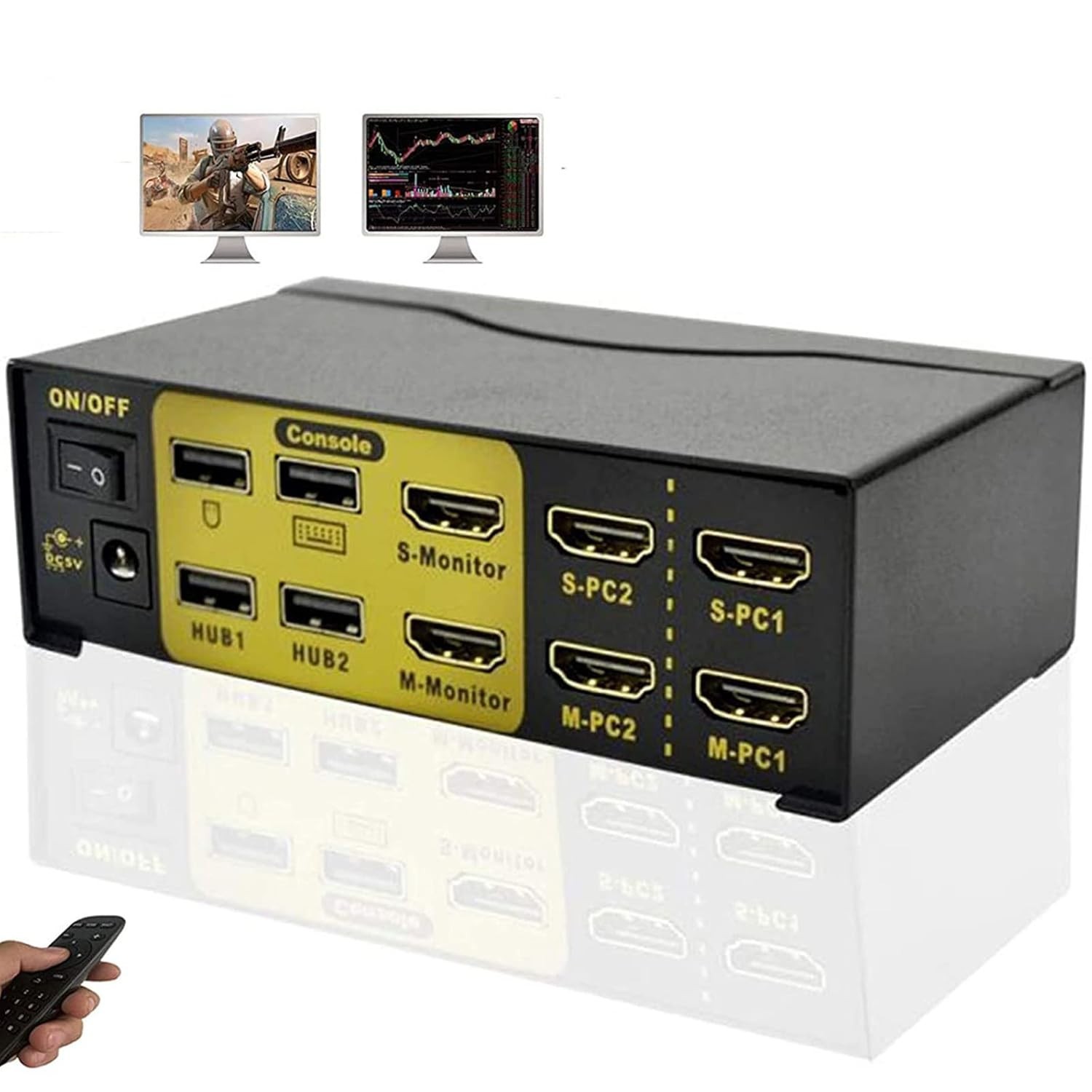 4K@60Hz Dual Monitor KVM Switch 2-Computer 2-Monitor Matrix with EDID Emulation