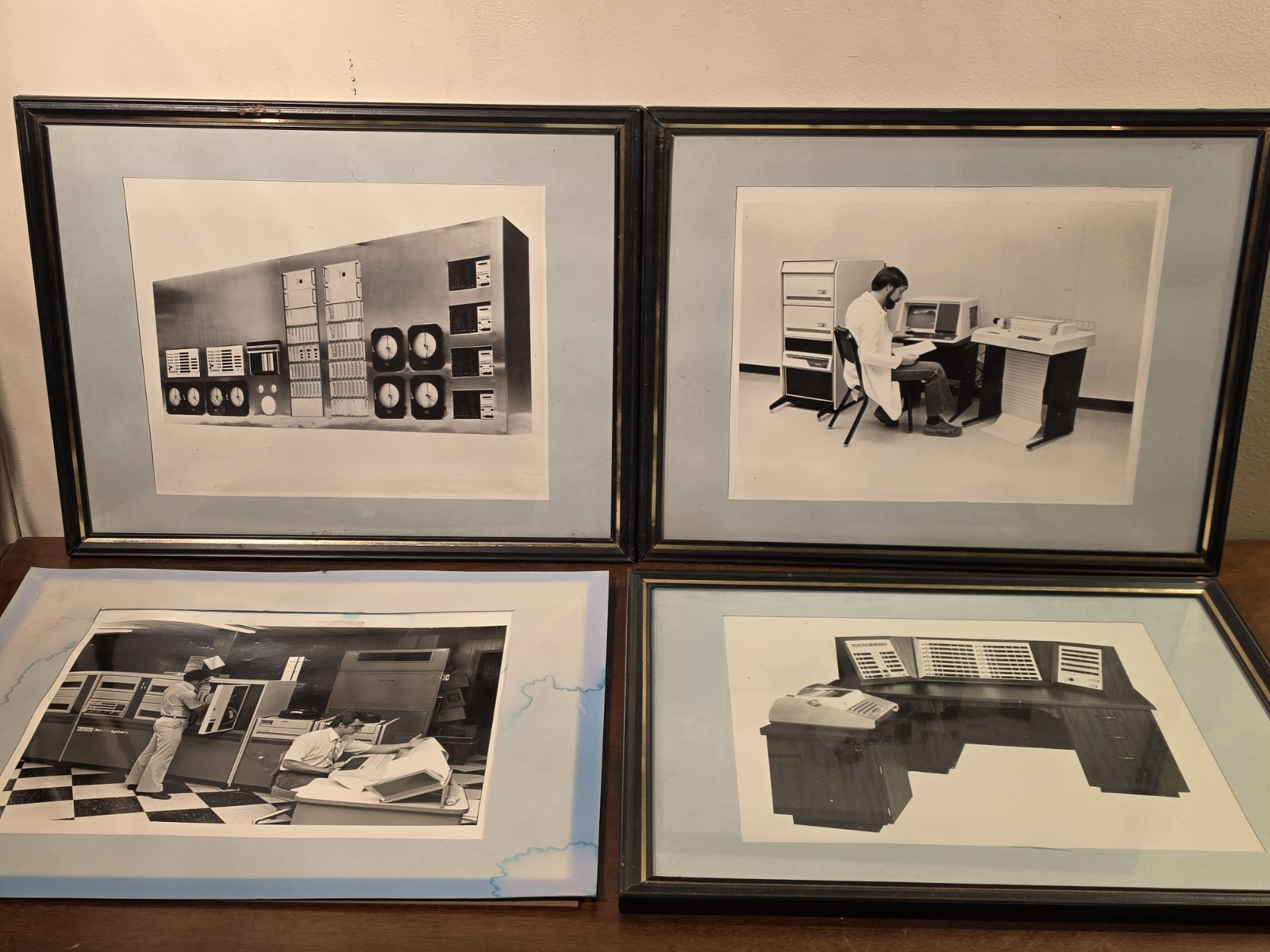 SET OF 4 FRAMED VINTAGE COMPUTING COMPUTER PHOTOGRAPHS DIGITAL DECDATA