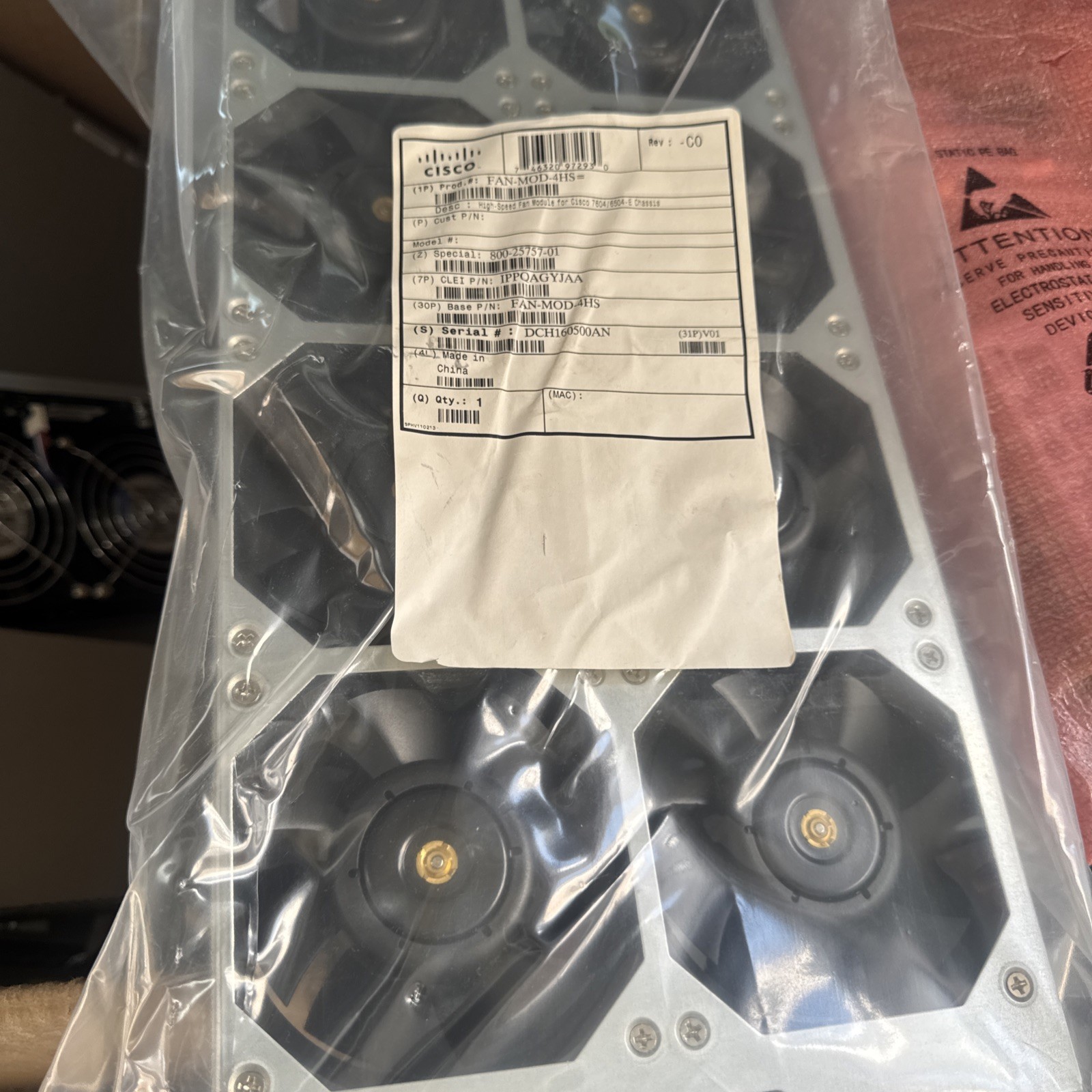 Cisco FAN-MOD-4HS 7604 6504-E Chassis High Speed Fan Modula Tray *OPEN BOX/NEW