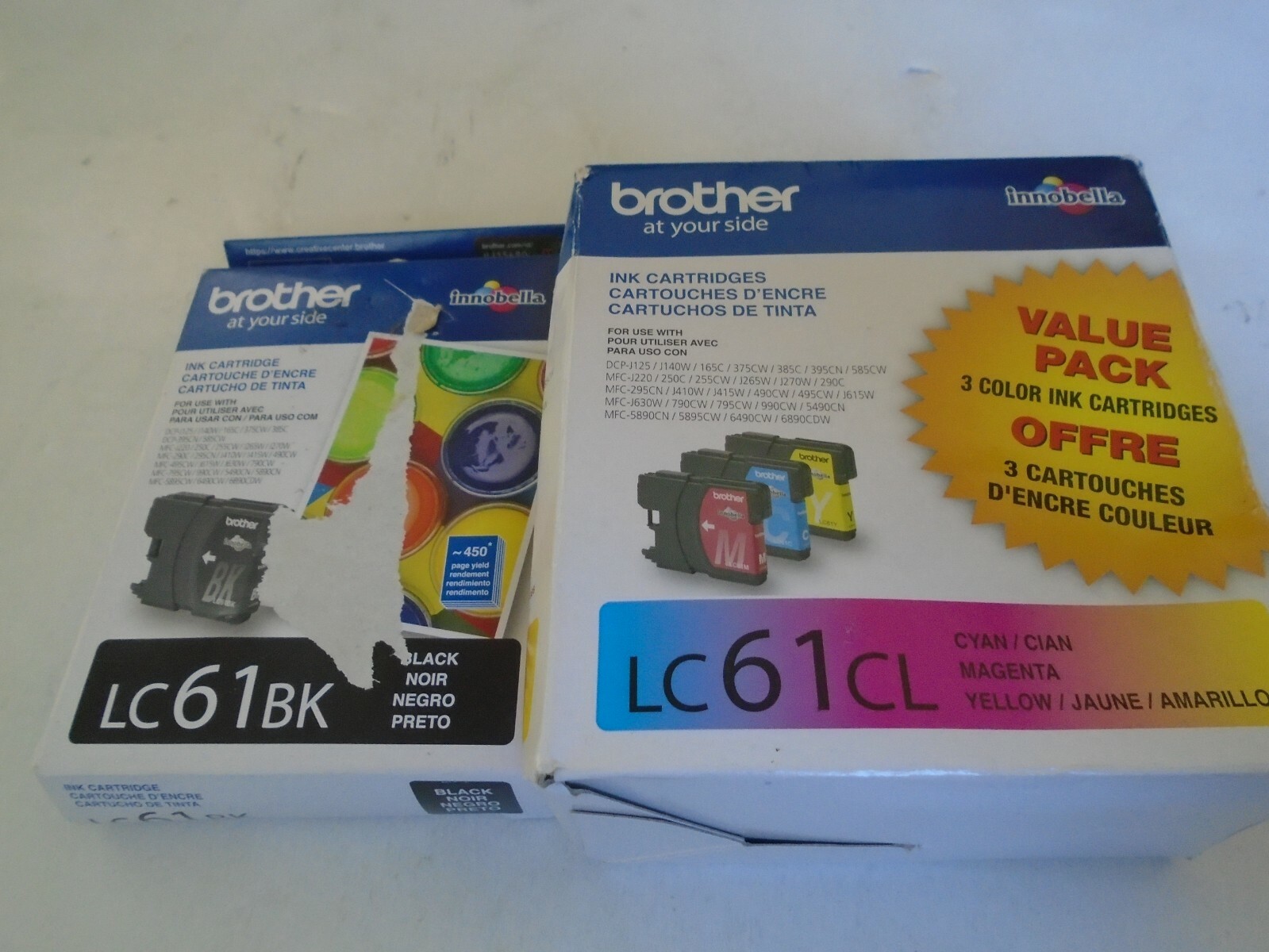 Brother LC61CL Black Yellow Cyan Magenta GENUINE OEM Date 2021/2020 ai