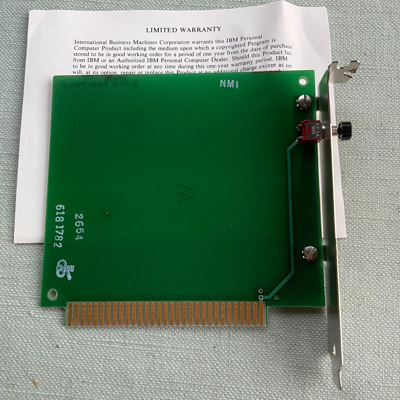 Vintage PCB Circuit Board ISA NMI 2654 6181782 Push Button 6181781 8430 Unique