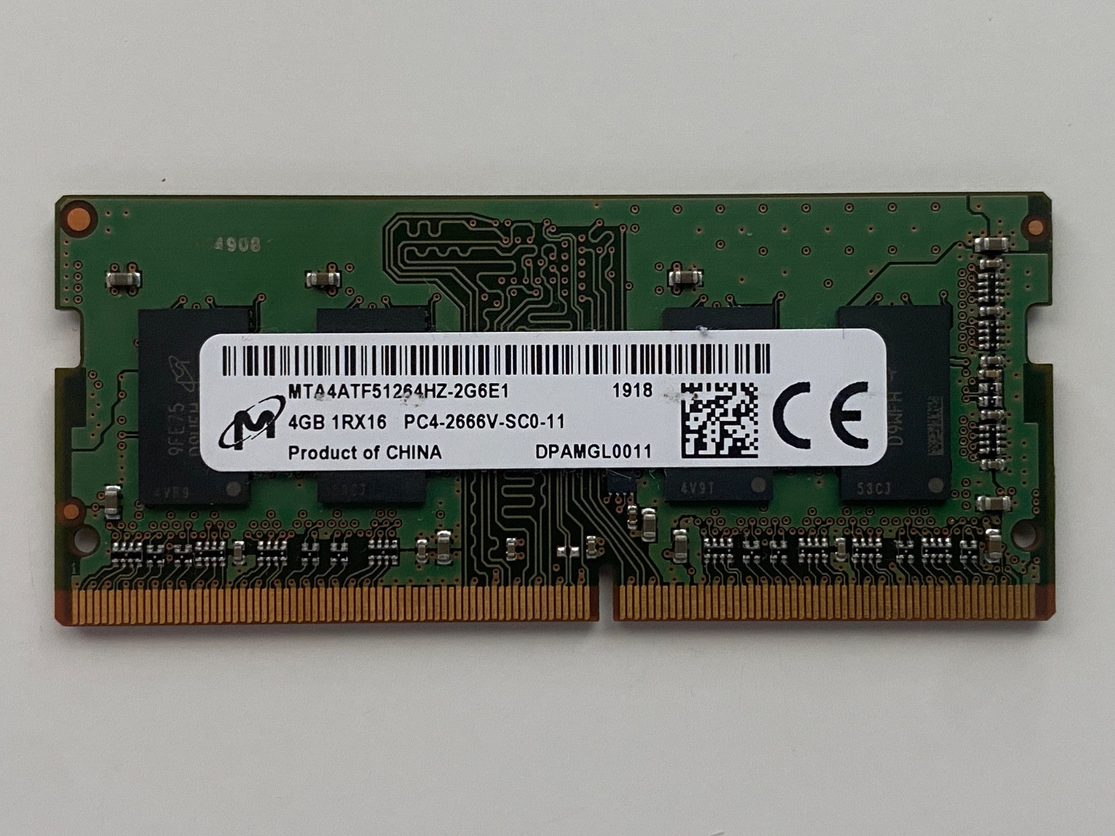GENUINE Micron 4GB 1Rx16 Laptop Memory RAM Module PC4-2666V MTA4ATF51264HZ-2G6E1